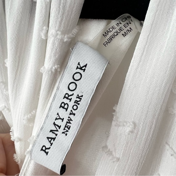 Ramy Brook White Sashah Star Pattern Blouson Longsleeve Mini Dress Medium - Picture 4 of 9